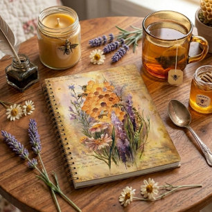 Süße Aquarell-Waben-Honigbiene im Vintage-Stil Planer