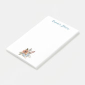 Süße Aquarellblumen, einfach personalisiert Post-it Klebezettel (angewinkelt)