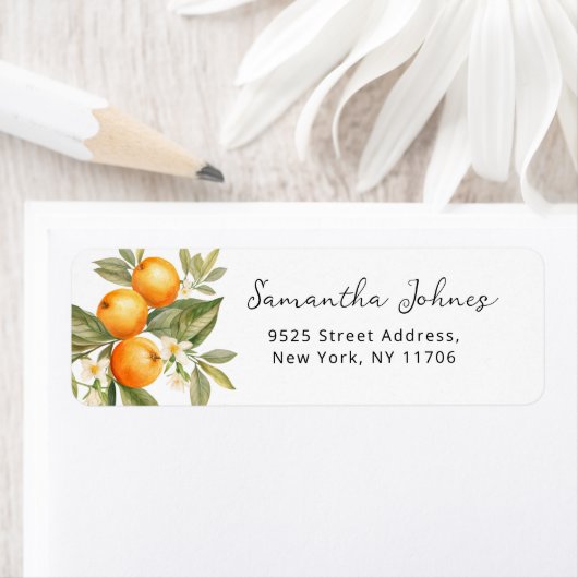 Süsse Aquarellcitrus Rücksendeadresse (Insitu)