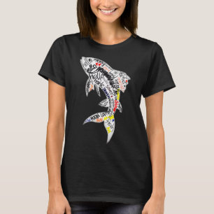 Süße aquatische Worte Kunst Spielende Fisch-Silhou T-Shirt