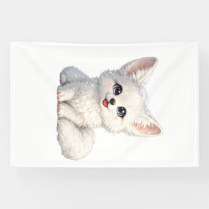 Süße Arktischer Fuchs Kuscheliges Design mit posit Banner