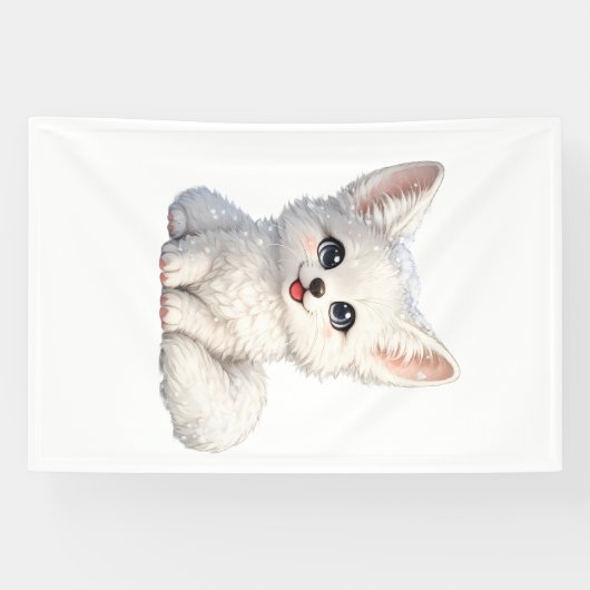 Süße Arktischer Fuchs Kuscheliges Design mit posit Banner (Horizontal)