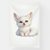 Süße Arktischer Fuchs Kuscheliges Design mit posit Banner (Vertikal)