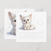 Süße Arktischer Fuchs Kuscheliges Design mit posit Dankeskarte (Vorne/Hinten)