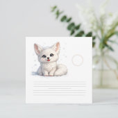 Süße Arktischer Fuchs Kuscheliges Design mit posit Dankeskarte (Stehend Vorderseite)