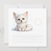 Süße Arktischer Fuchs Kuscheliges Design mit posit Dankeskarte (Vorderseite)