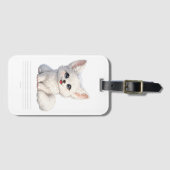 Süße Arktischer Fuchs Kuscheliges Design mit posit Gepäckanhänger (Vorderseite (Horizontal))