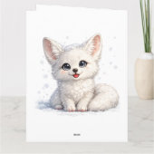 Süße Arktischer Fuchs Kuscheliges Design mit posit Karte (Rückseite)