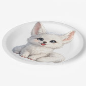 Süße Arktischer Fuchs Kuscheliges Design mit posit Pappteller (Schrägansicht)