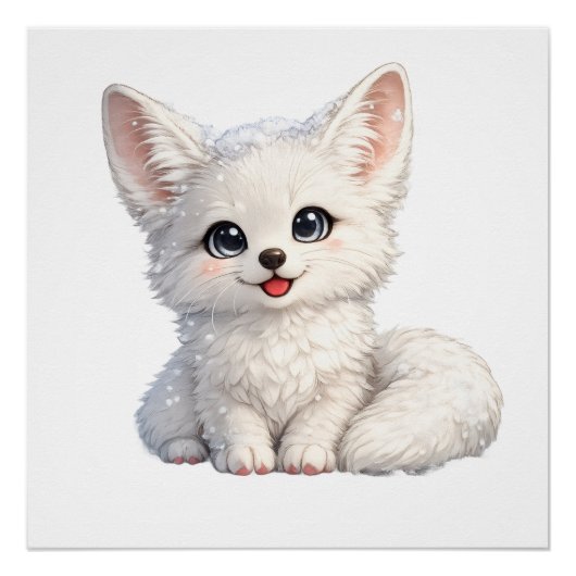 Süße Arktischer Fuchs Kuscheliges Design mit posit Poster (Vorderseite)