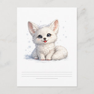 Süße Arktischer Fuchs Kuscheliges Design mit posit Postkarte
