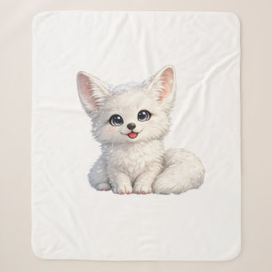 Süße Arktischer Fuchs Kuscheliges Design mit posit Sherpadecke