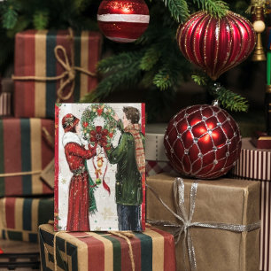 Süße Art Deco Retro Vintage Weihnachts Feiertagska Karte