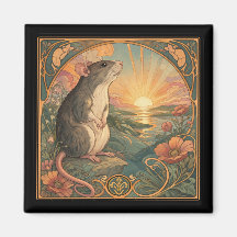 Süße Art Nouveau-Ratte