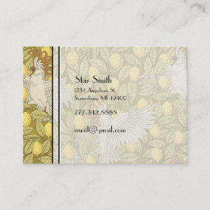 Süße Art Nouveau Vintage-Cockatoo-Boutique-Karte Visitenkarte