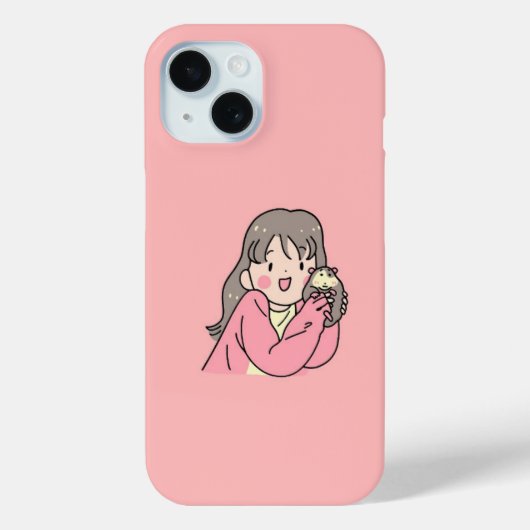 Süße Ästhetik Mädchen Illustration Rosa Case-Mate iPhone Hülle (Rückseite)