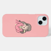 Süße Ästhetik Mädchen Illustration Rosa Case-Mate iPhone Hülle (Rückseite (Horizontal))