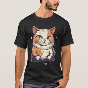 Süße ästhetische Katze Minimal Design für Junge un T-Shirt