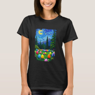 Süße ästhetische Ostereier-Garten Van Gogh Dekorat T-Shirt