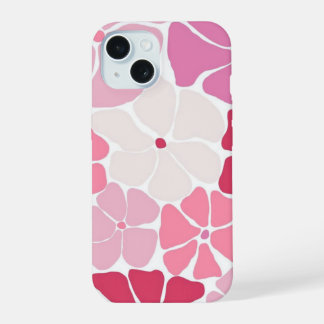 Süße ästhetische rosa Pastell-Blumen iPhone 15 Hül Hülle