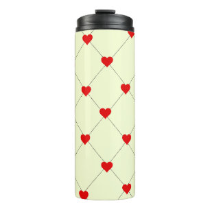 Süße ästhetische rote Herzen Muster Thermotumbler Thermosbecher