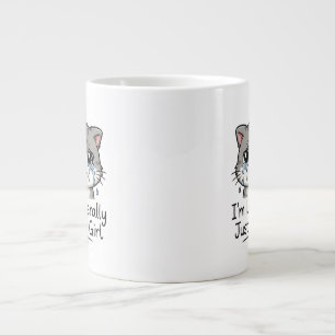 Süße ästhetische traurige Katze "Ich bin buchstäbl Jumbo-Tasse