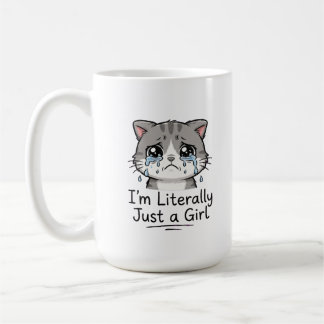 Süße ästhetische traurige Katze "Ich bin buchstäbl Kaffeetasse