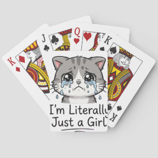 Süße ästhetische traurige Katze "Ich bin buchstäbl Spielkarten
