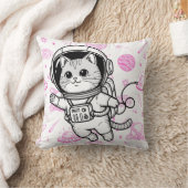 Süße Astronaut Katzen Weltraum Muster Personalisie Kissen (Decke)