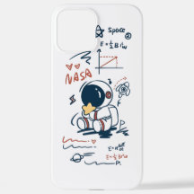 Süße Astronaut Weltraum Cartoon iPhone Hülle