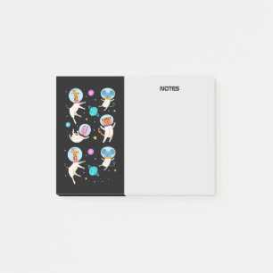 Süße Astronauten-Tiere schweben im Weltraum Post-it Klebezettel