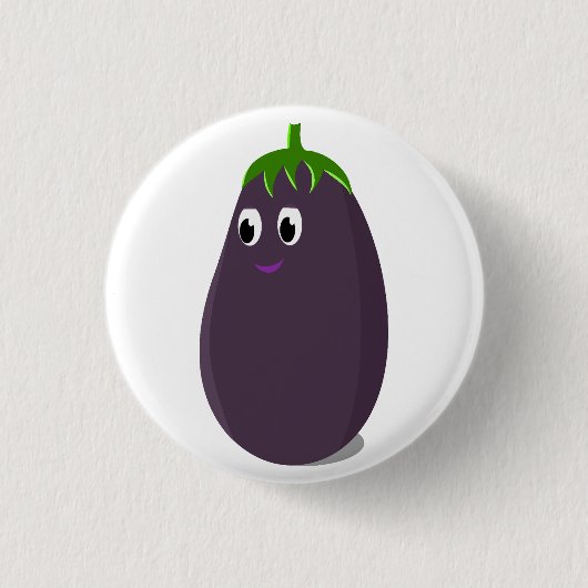 Süße Auberginen-Prent Button (Vorderseite)