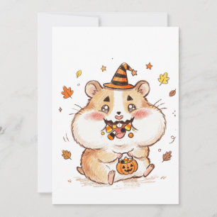 Süße ausgestopfte Backen Halloween Hamster Trick-o Einladung