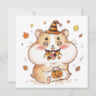 Süße ausgestopfte Wangen Halloween Hamster Trick-o Feiertagskarte