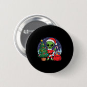 Süße Außerirdische Weihnachtsbaumlichter Xmas Feie Button (Vorne & Hinten)