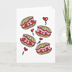 Süße Austern in Liebe zum Valentinstag Karte