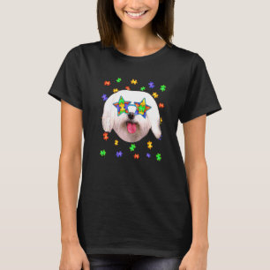 Süße Autismus-Malteser-Hund-Puzzle-Sonnenbrille Ha T-Shirt