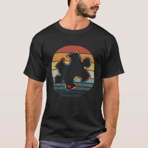 Süße Autismuserkennungstag-Rätsel 70er T-Shirt