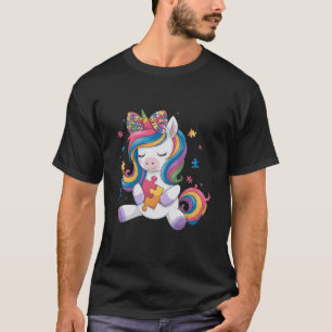 Süße Autismusrisiko-Kleinkind Mädchen Bogen Einhor T-Shirt