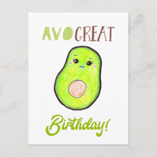 Süße Avocado Avo Tolles Geburtstag Süßer Scherz Postkarte