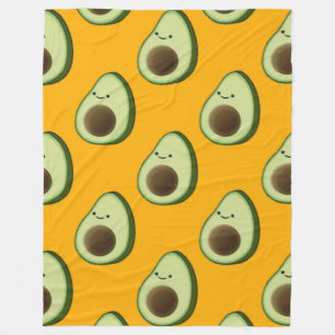 Süße Avocado-Cartoon-Muster-Sherpa-Decke Fleecedecke
