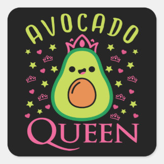 Süße Avocado-Königin mit Herz Keto-Mädchen beim Ko Quadratischer Aufkleber