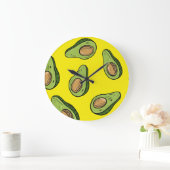 Süße Avocado-Muster-Wanduhr - Vibrant Große Wanduhr (Zuhause)
