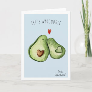 Süße Avocado Romantische Umarmung   Valentinstag Feiertagskarte