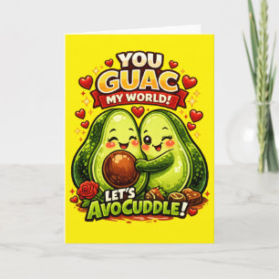Süße Avocado Valentinstag-Liebesdesign, kawaii Lie Feiertagskarte
