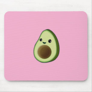 Süße Avocado-Zeichnung Benutzerdefiniert Rosa Mousepad
