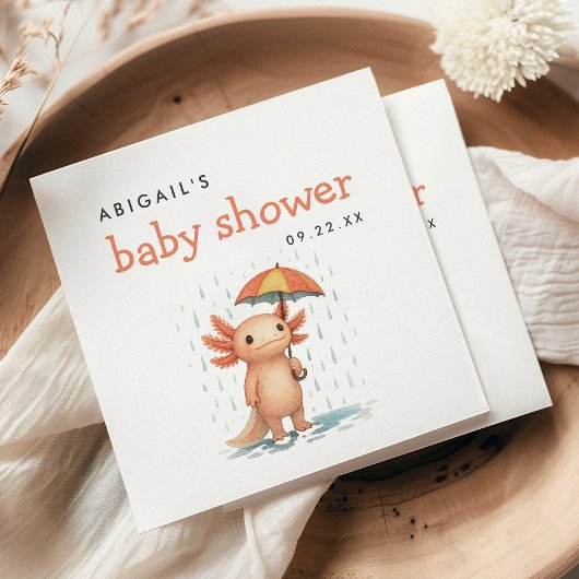 Süße Axolotl-Baby-Party Serviette