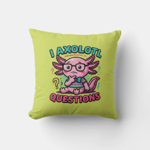 Süße Axolotl-Fragen aztekischer Nerd mit Brille Kissen