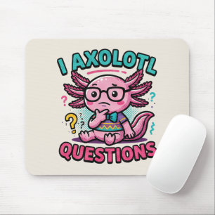 Süße Axolotl-Fragen aztekischer Nerd mit Brille Mousepad