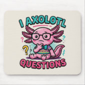 Süße Axolotl-Fragen aztekischer Nerd mit Brille Mousepad (Vorne)